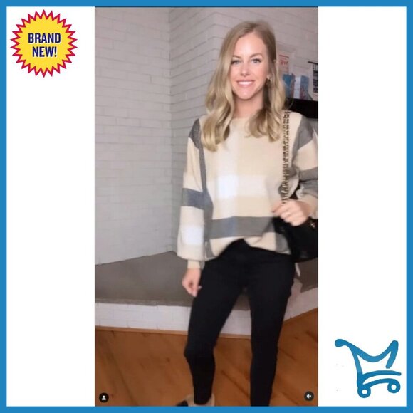 Oversized Cable Knit Pullover Sweater Batwing Sleeves Loose Fit - Picture 5 of 7